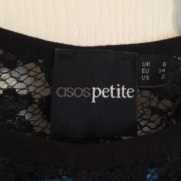 Asos Petite Slash Neck Lace Dress - Picture 2 of 3